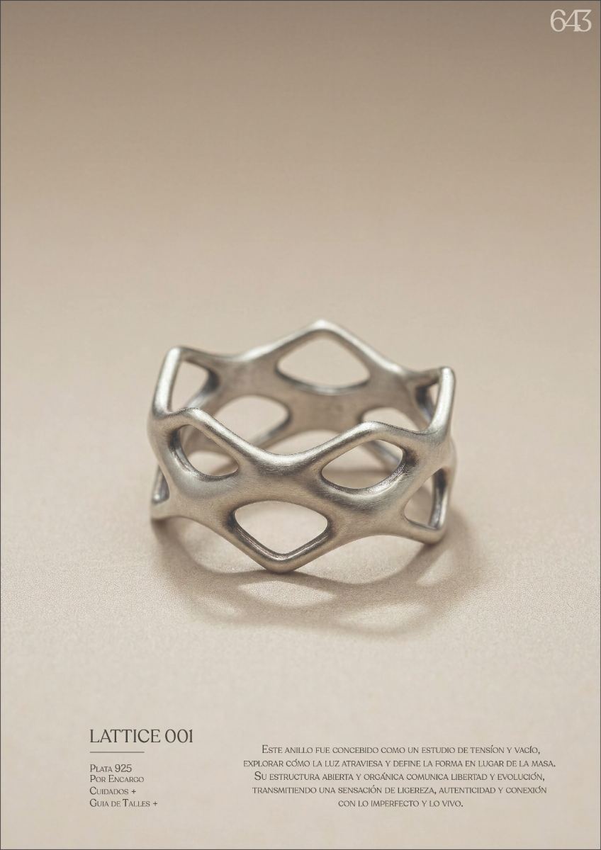 Pieza editorial 643 — plata 925 en estudio