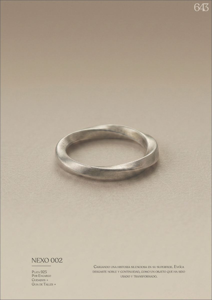 Anillo Nexo 002 — banda fina en plata 925