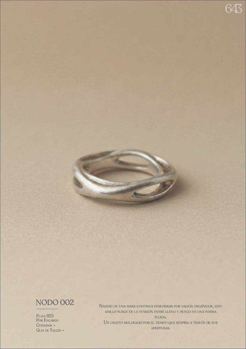 Anillo Nodo 002 — masa perforada en plata 925