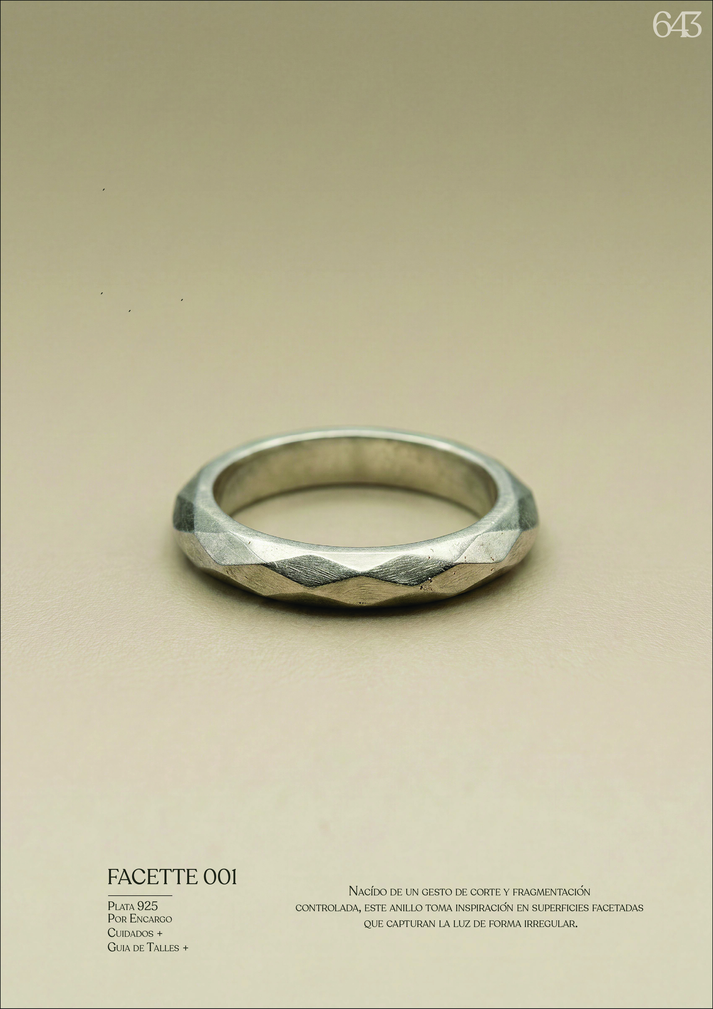 Pieza editorial 643 — plata 925 textura