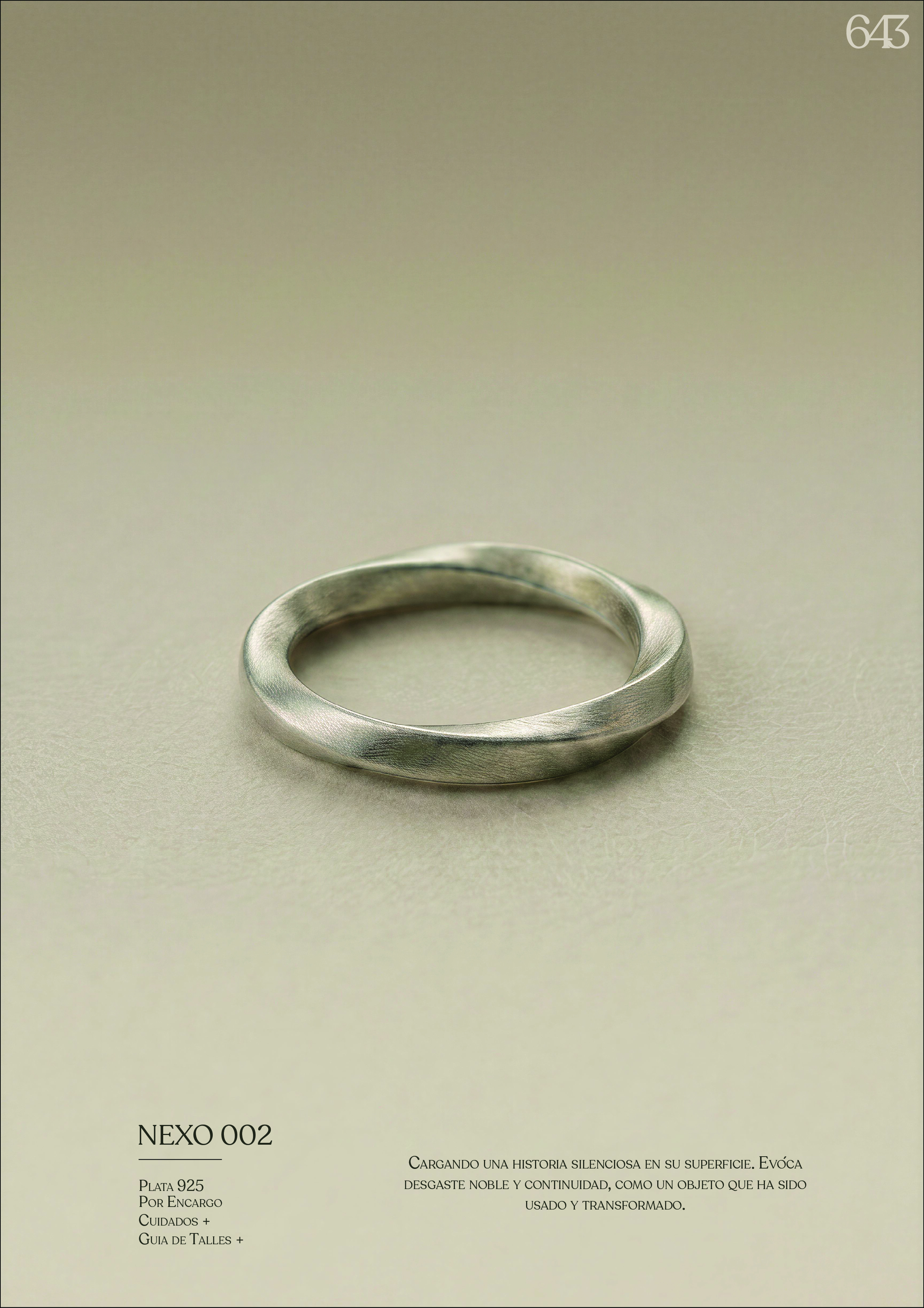 Anillo Nexo 002 — banda fina en plata 925