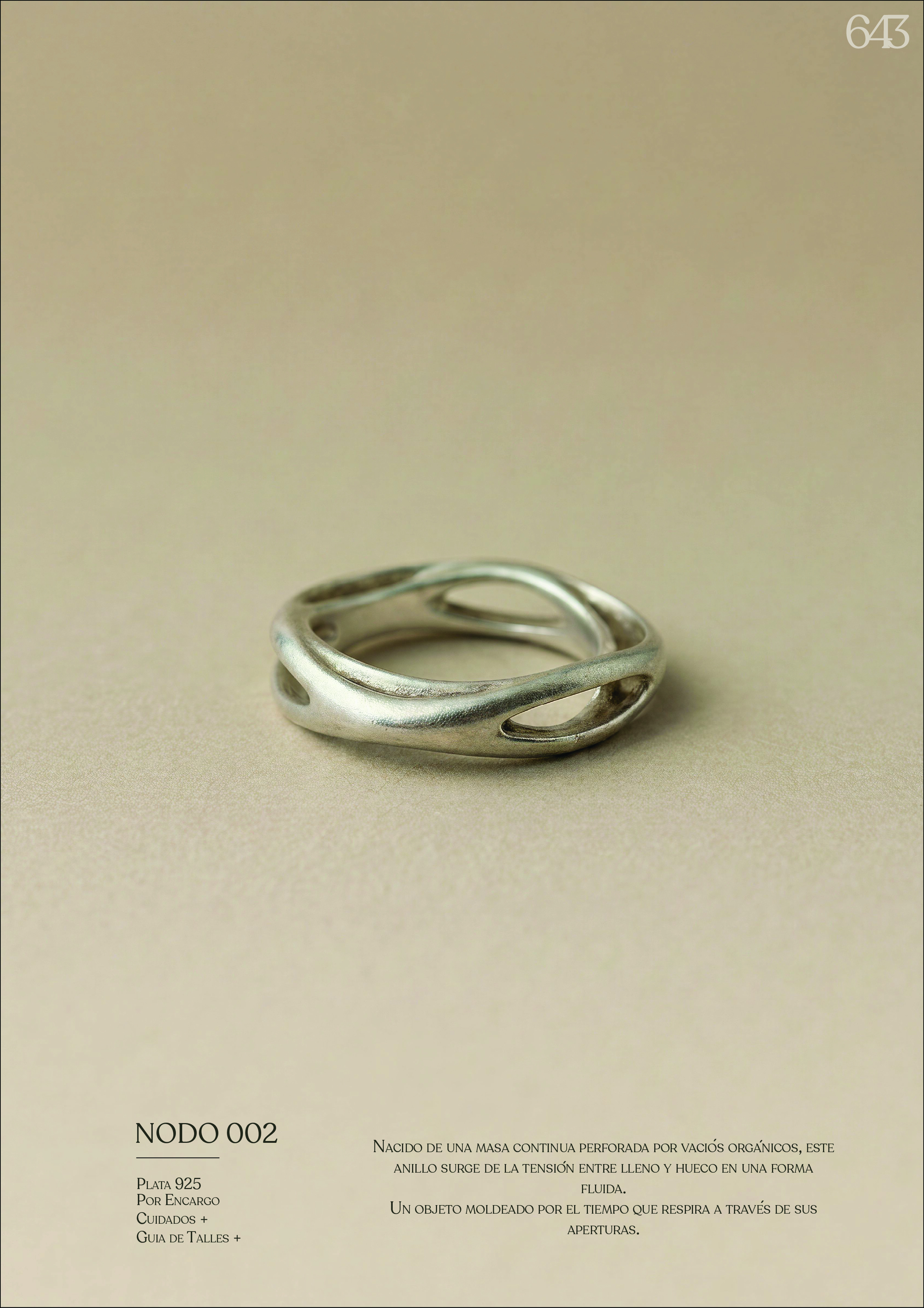 Anillo Nodo 002 — masa perforada en plata 925